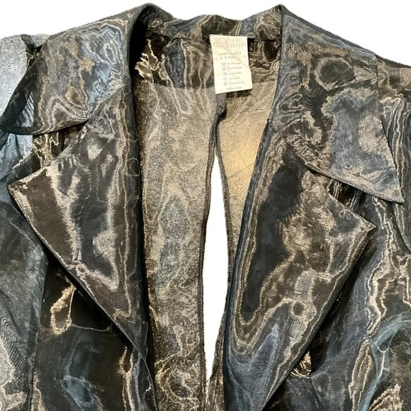 For Costume Sheer Black Cardigan Rhinestone Waist & Sleeve Ties Size 36 - Picture 4 of 7